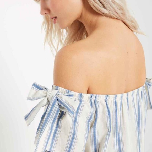 Striped Off the Shoulder Dress - Picture 6 of 7